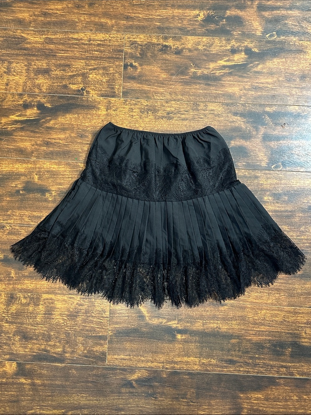 🖤 Whimsigoth Fairy Witch Pleated Lace Mini Skirt M 🦇
